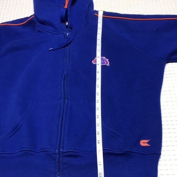 Colosseum Boise State Jacket Men XL Hood Zip Font Navy Orange Pockets Throwback - Picture 10 of 12